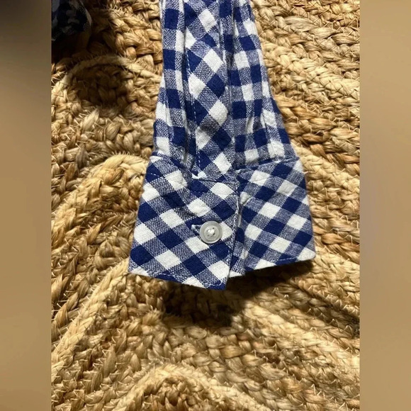 Rails Women's Val Blue Gingham Plaid Long Sleeve,Button Down, Tie Front, Size S - Picture 4 of 9